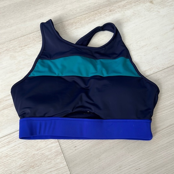 Sam Edelman Sports Bra Women Workout T back blue m - Picture 1 of 5
